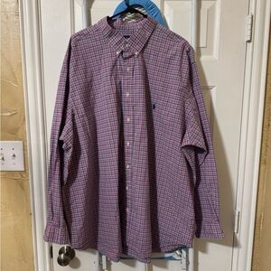 Ralph Lauren Men's Checkered Shirt - Pink and Blue